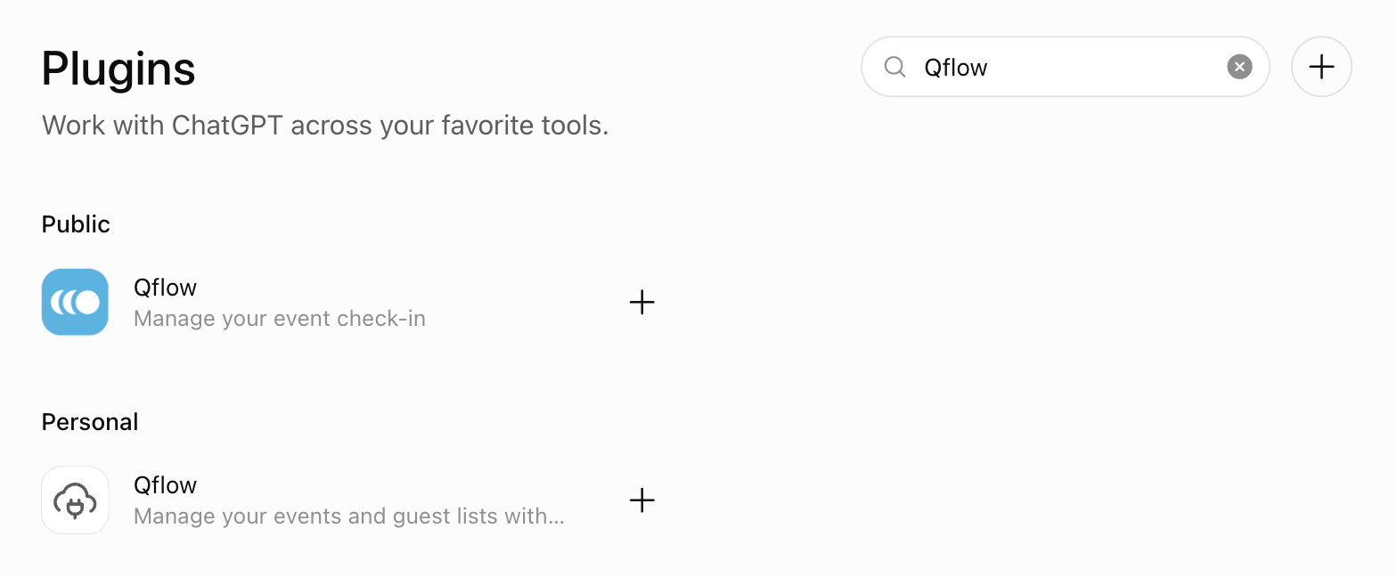Searching the ChatGPT plugin directory for Qflow
